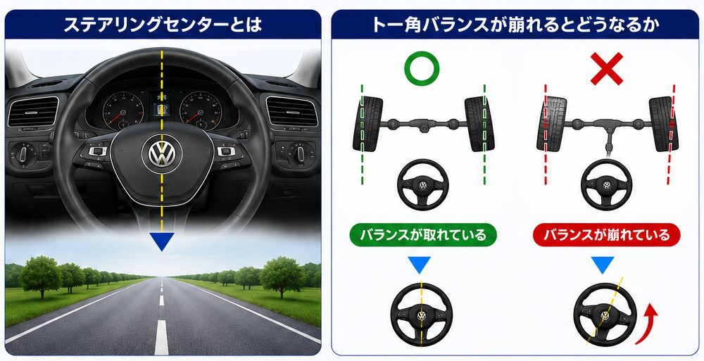 ハンドルセンターがずれる仕組み